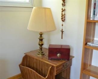 PLL 291 End Table $40 Rosary $20 Brass Lamp $25