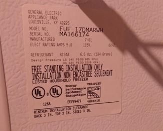 PLL 328 GE Freezer @ $150