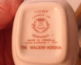 PLL 464 Lamberton Scammel for Waldorf Astoria Sugar and Creamer Sets @ $15 per set (2pc)