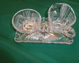 PLL 465 Glass Sugar and Creamer Coffee Set @ $15