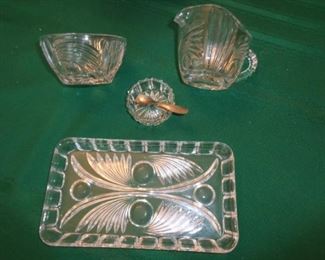 PLL 465 Glass Sugar and Creamer Coffee Set @ $15