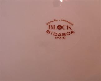 PLL 476 BLOCK "VARIANCE" BIDASOA SPAIN BLUE & WHITE FLORAL - 5 Pieces $ 75