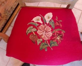 PLL 506 Dining Room Table and Chairs with Needlepoint upholstered seats @ $495 for ALL