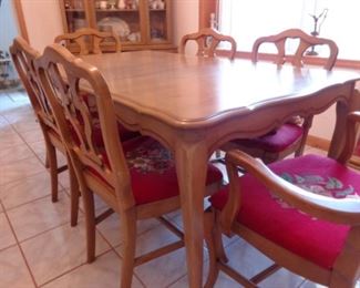 PLL 506 Dining Room Table and Chairs with Needlepoint upholstered seats @ $495 for ALL