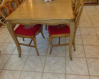 PLL 506 Dining Room Table and Chairs with Needlepoint upholstered seats @ $495 for ALL