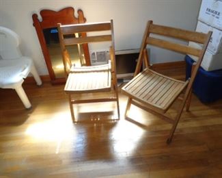 PLL 646 Vintage Wood Folding Chairs $8 Each