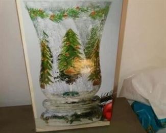 PLL 723 Holiday Hurricane Lamp Candle Holder $10