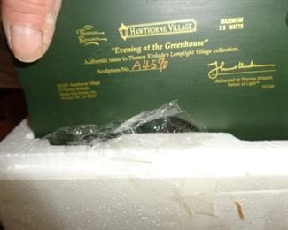 PLL 824 Thomas Kinkade Hawthorne Village "Evening at the Greenhouse" @ $10