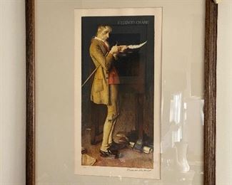 Norman Rockwell "Ichabod Crane" - A.P. pencil signed transfer lithograph plate $975  **CALL (847) 630-1009 TO PURCHASE**
