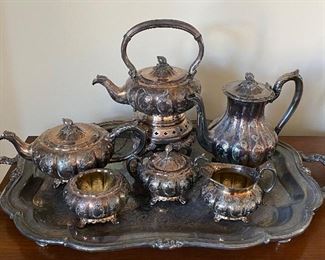 Silver-plate tea set $100  **CALL (847) 630-1009 TO PURCHASE**