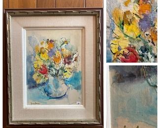 June Lerman "Flowers" oil 12x15 $200  **CALL (847) 630-1009 TO PURCHASE**