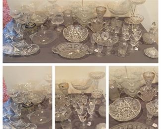 Vintage Crystal and Pressed Glass LOT - All items pictured for $125 **CALL (847) 630-1009 TO PURCHASE**