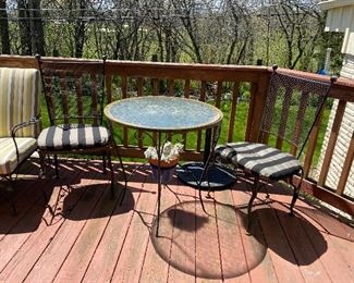 Bistro Set - Two Chairs and Table (slightly rusty) $75 **CALL (847) 630-1009 TO PURCHASE**