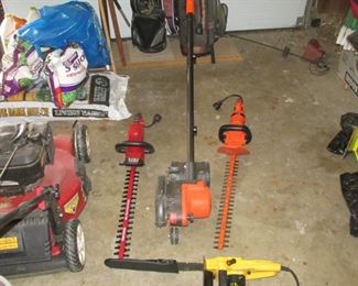 Black N Decker Edger, Black N Decker & Craftsman Hedge Trimmers, Chainsaw