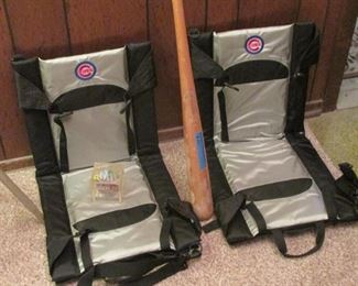 Chicago Cubs Seat Cushions, Wrigley Field Baseball & Vintage Johnny Bench Baseball Bat