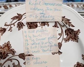 89PC ROYAL STAFFORDSHIRE WINDSONG IRON STONE by J&G Meakin England