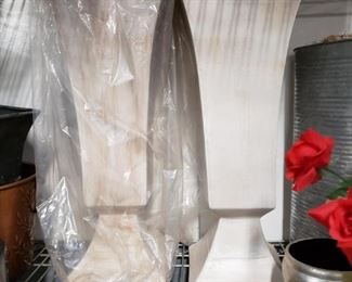 (2) Tall fiberglass vases 8" x 8" top x 19"H 