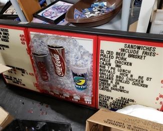 Vintage 5' Coca cola & Sprite lighted menu board  
