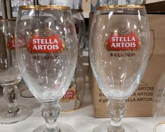 Stella Artois 40 cl stemmed footed glasses 