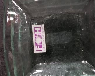 (6) Front of the House Green glass appetizer dishes 