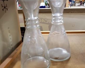 3 Vintage glass carafes 