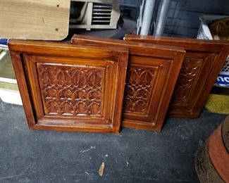 3 Identical embossed metal wall art 12.5" x 12.5"  