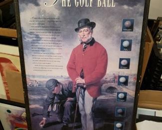 Rare "The Golf Ball" framed history of golf. George John Whyte  