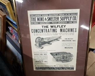 Antique The Mine & Smelter Supply Co. framed ad 