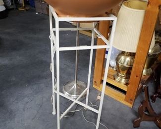 Tall Metal frame with terra cotta bowl 12" x 12" x 36.25"H without bowl 