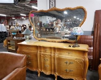 MCM Mid Century Union 6pc caramel colored bedroom set 