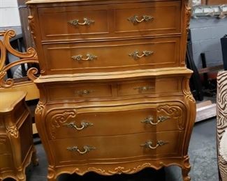 MCM Mid Century Union 6pc caramel colored bedroom set 