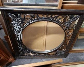 Ornate metal framed mirror 33" x 33" x 1" 