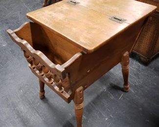 Ethan Allen solid birch & maple dough table 17"W x 25"D x 24"H 