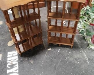 2 Solid wood wall mount table top display racks 11.75"W x 5"D x 21"H 