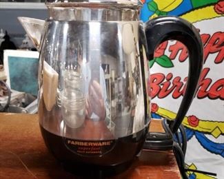 Vintage Farberware superfast fully automatic chrome electric coffee pot 