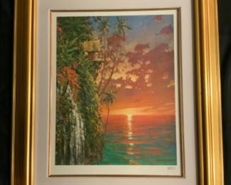 Mario Mavrovich - I think of you this time of day————20 7/8” x 16 3/4 “ Seriolithograph in color on paper. Signed in the plate.