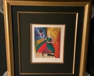 Linda Le Kniff- Lune et Soleil 8 13/16” x 6 3/4” ————Serigraph in color on woven paper. From artist proofs edition of 85.