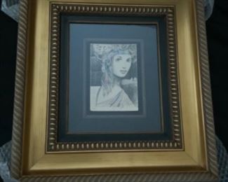 Csaba Markus - Vision of Kyopatra  2011 ———————6 1/2” x 4 3/4”     Serigraph with color foil embellishments on paper/ signed from the numbered edition 125.