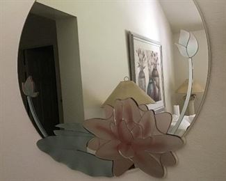 large round mirror lotus flower design $125