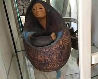 Southwest Woman pottery $15