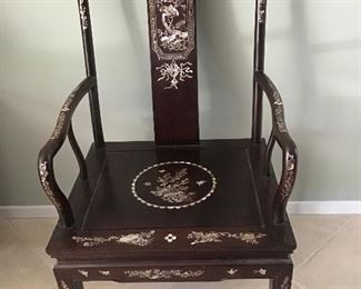 Chinese Rosewood armchair inlaid mother of pearl,  $275