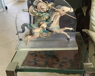 chinese statue on lucite stand