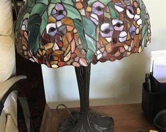 tiffany style lamp, peacock eyes 21 h x 16 w, $200