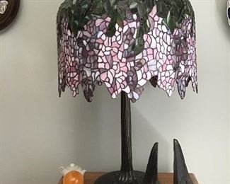 Tiffany style Table Lamp Wisteria Stained Glass
2 bulb. $350
Shipping & handling  extra by shipper if your choice. please inquire