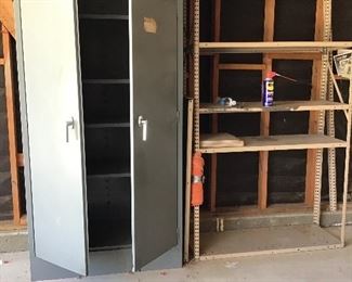 Metal File Cabinet-Also 5  shellf rack( there are 5 of them