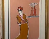 Rare Peter Max Signed Limited Edition HC Serigraph
Titled "Two with Umbrellas"