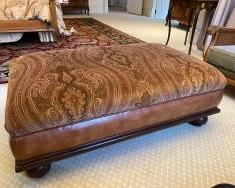 Henredon Made for Ralph Lauren Velvet Paisley Footed Ottoman