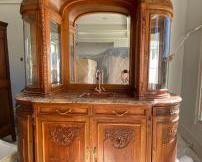 Wooden Granite Top Cabinet w/ Copper Sink and Faucet Wet Bar