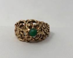 14k Yellow Gold Jade Ring