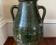Antique Hand Turned Pottery Double Handled Vase